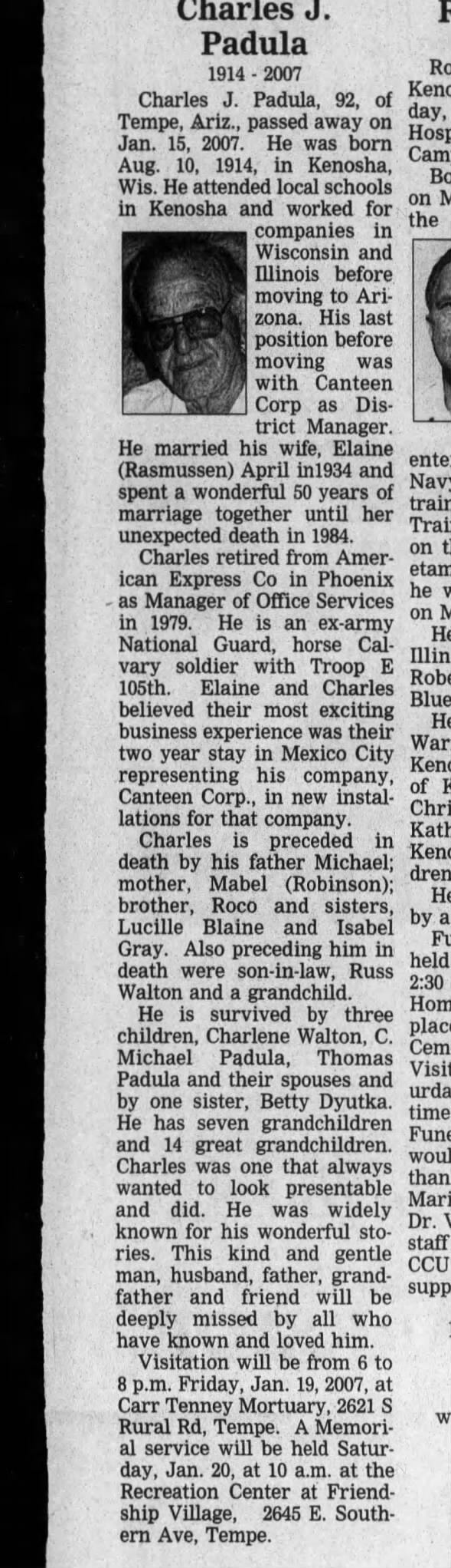 Clipping from Kenosha News